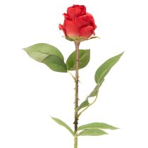 Itens Ramo de rosa artificial de seda, rosa vermelha, 72 cm, 3 peças
