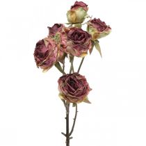 Rosa artificial, decoração de mesa, flor artificial rosa, ramo de rosa aparência antiga L53cm