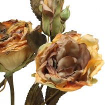 Itens Buquê de rosas decorativas flores artificiais buquê de rosas amarelo 45cm 3 un