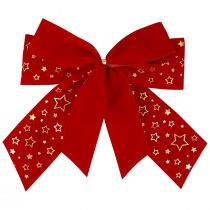 Laço vermelho estrela de Natal laço decorativo ao ar livre 21 cm
