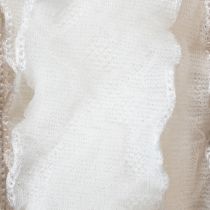 Itens Fita de organza branca com babados, fita decorativa, 25 mm de largura, 10 m de comprimento.
