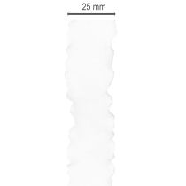 Itens Fita de organza branca com babados, fita decorativa, 25 mm de largura, 10 m de comprimento.