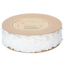 Itens Fita de organza branca com babados, fita decorativa, 25 mm de largura, 10 m de comprimento.