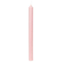 Itens Velas rústicas cônicas, cor sólida rosa, 350/28 mm, pacote com 4 unidades.