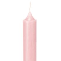 Itens Velas rústicas cônicas, cor sólida rosa, 350/28 mm, pacote com 4 unidades.