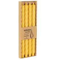 Itens Velas rústicas torcidas, velas altas e cônicas, amarelo sólido, 350/28 mm, conjunto de 4 peças.