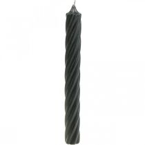 Itens Velas rústicas, velas em bastão, cor sólida preta, 250/28 mm, 4 peças