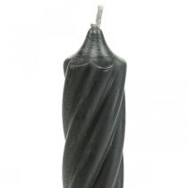 Itens Velas rústicas, velas em bastão, cor sólida preta, 250/28 mm, 4 peças
