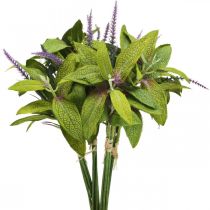 Bando de sálvia artificial, flores de seda, ramos de sálvia violeta artificial L26cm 4pcs