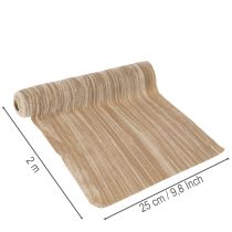 Itens Caminho de mesa em veludo com fita amassada, 25 cm x 2 m