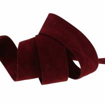 Itens Fita de veludo vermelho Bordeaux 25mm 7m