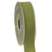 Itens Fita de veludo verde musgo 25mm 7m