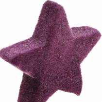 Itens Decoração dispersa estrelas flocadas berinjela 4cm/5cm 40p