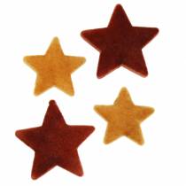Itens Polvilhe decoração estrela mix flocado curry, rooibos 4cm/5cm 40p