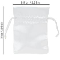 Itens Sacolas para presentes, bolsas de cetim, brancas, 6,5 x 10 cm, 10 unidades