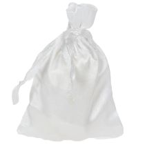 Itens Sacolas para presentes, bolsas de cetim, brancas, 6,5 x 10 cm, 10 unidades