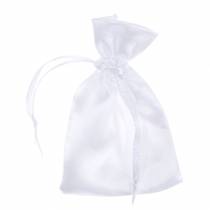 Saco de cetim branco 6,5 × 10 cm 10 unidades