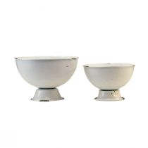 Itens Tigela decorativa copo branco ferrugem Ø15cm Alt.10cm conjunto de 2