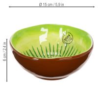 Itens Tigela de servir em cerâmica, com estampa de kiwi. Ideal para mesas de jantar e buffets elegantes. 15 cm