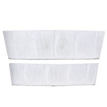 Itens Tigela oval de metal em prata branca 32,5cm/37cm conjunto de 2