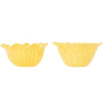 Itens Vaso decorativo de cerâmica em formato de flor, ideal para decoração de casa e como presente. 13 cm, conjunto com 2 peças.