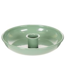 Itens Castiçal decorativo de metal verde, para velas finas, 13 cm