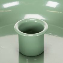 Itens Castiçal decorativo de metal verde, para velas finas, 13 cm