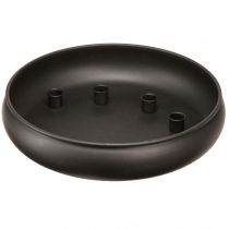 Itens Tigela com castiçal magnético preto Ø33cm Alt.7,5cm