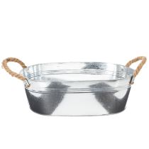 Itens Tigela oval 35cm x 21,5cm x 11,5cm, zinco brilhante