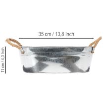 Itens Tigela oval 35cm x 21,5cm x 11,5cm, zinco brilhante