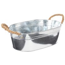 Itens Tigela oval 35cm x 21,5cm x 11,5cm, zinco brilhante