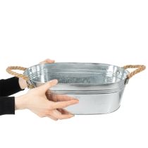 Itens Tigela oval 35cm x 21,5cm x 11,5cm, zinco brilhante