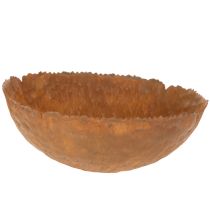 Itens Tigela redonda de metal com superfície texturizada com efeito ferrugem, 20 cm