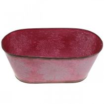 Itens Tigela com decoração de folhas, floreira, decoração de outono, pote de metal vinho tinto C38cm Alt.15cm