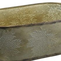 Itens Vaso de outono, tigela para plantas com folhas, decoração em metal dourado C38cm Alt.15cm