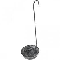 Espátula decorativa de metal, tigela decorativa para pendurar Cinza Ø13cm