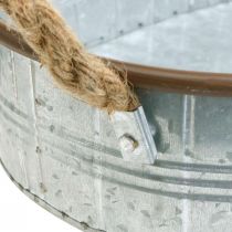 Itens Vaso para plantas com asas, tigela de ervas, base de arranjo prateada, castanho L39/35,5/32 cm A10/8,5/7 cm conjunto de 3