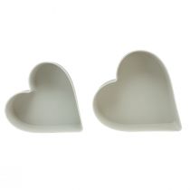 Itens Tigela coração tigela decorativa de plástico branco cinza 24/21cm conjunto de 2