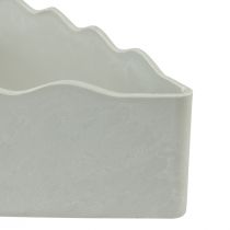 Itens Tigela de plástico coração planta branca cinza 21×14,5×5,5cm