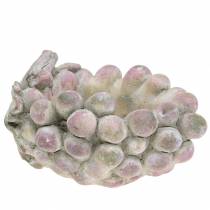Tigela decorativa uvas cinza roxo creme 19×14cm A9.5cm