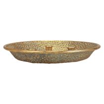 Prato de vela em metal antigo castiçal dourado Ø32cm