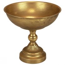 Tigela com pé tigela decorativa de metal ouro Ø25,5cm Alt.24cm