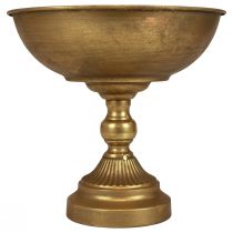 Tigela com pé tigela decorativa de metal ouro Ø25,5cm Alt.24cm