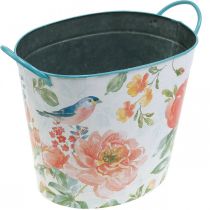 Itens Vaso para plantas oval vintage com decoração de mola de metal 27,5 cm