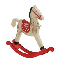 Itens Cavalo de balanço madeira natural, vermelho 21,5cm Alt.21cm