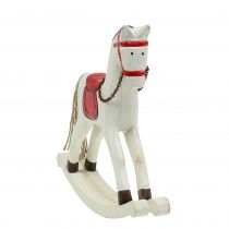 Itens Cavalo de balanço madeira branco, vermelho 25 cm x 20,5 cm