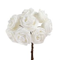 Rosas de espuma brancas com madrepérola Ø2,5cm 120p