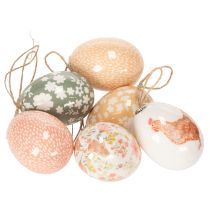 Itens Enfeites de ovos de Páscoa como ideias decorativas. Acessórios encantadores para decoração de Páscoa, 6 cm, 6 peças.