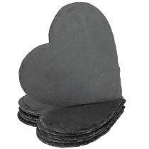 Itens Decoração de coração de ardósia, prato de ardósia de 20 cm, 5 peças