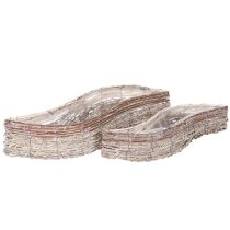 Itens Vaso retangular de vime com revestimento de folha metálica, tigela decorativa, 45 cm, 1 conjunto